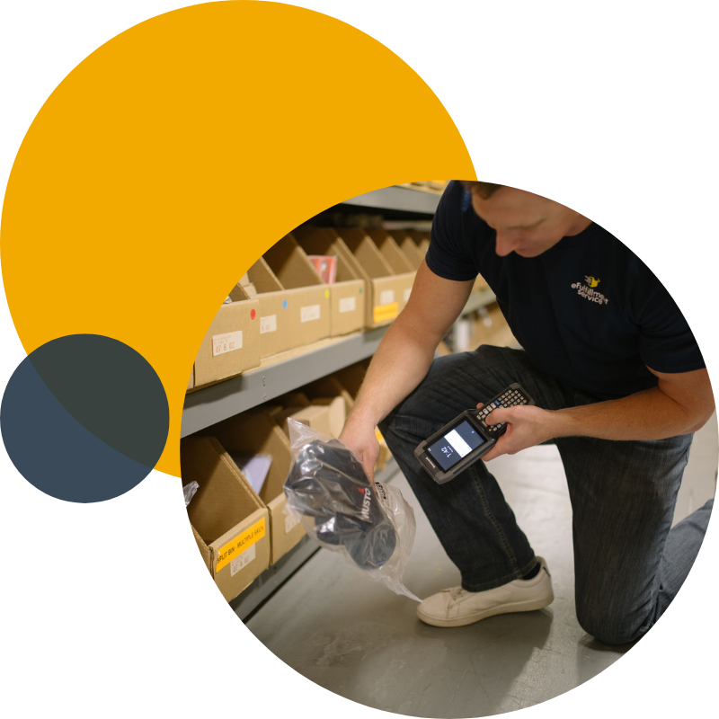 Lite PrepCenter Close Up of Reaching For Boxes With Dots