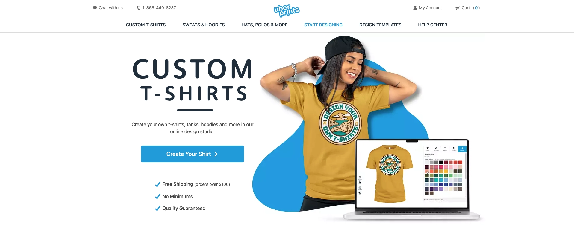 Uberprint image of uberprint website homepage