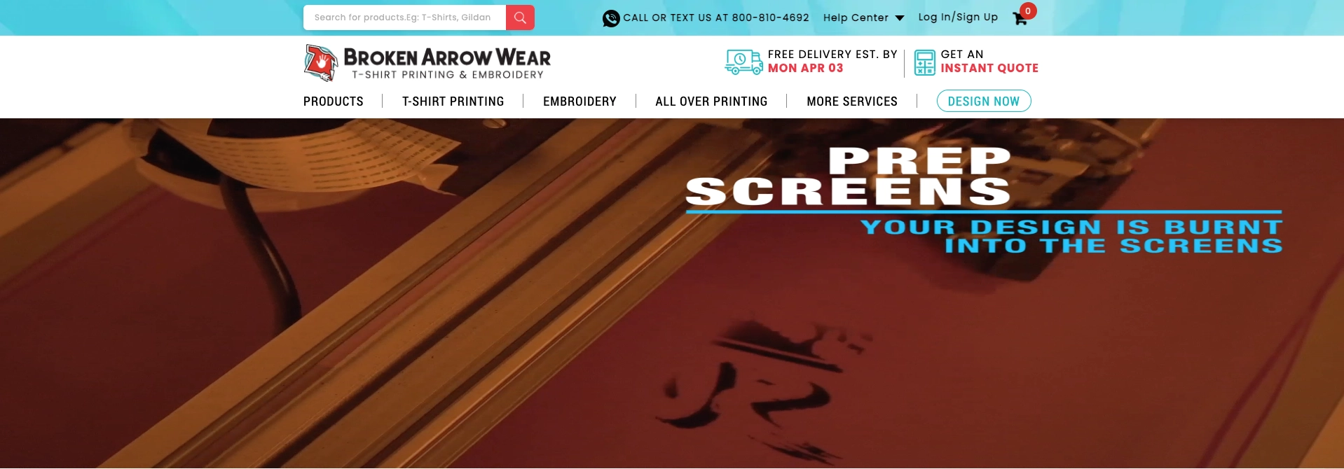 broken arrow website image of Broken Arrow Merchandise website homepage