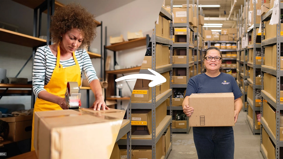 image of box of books being prepared to be shipped