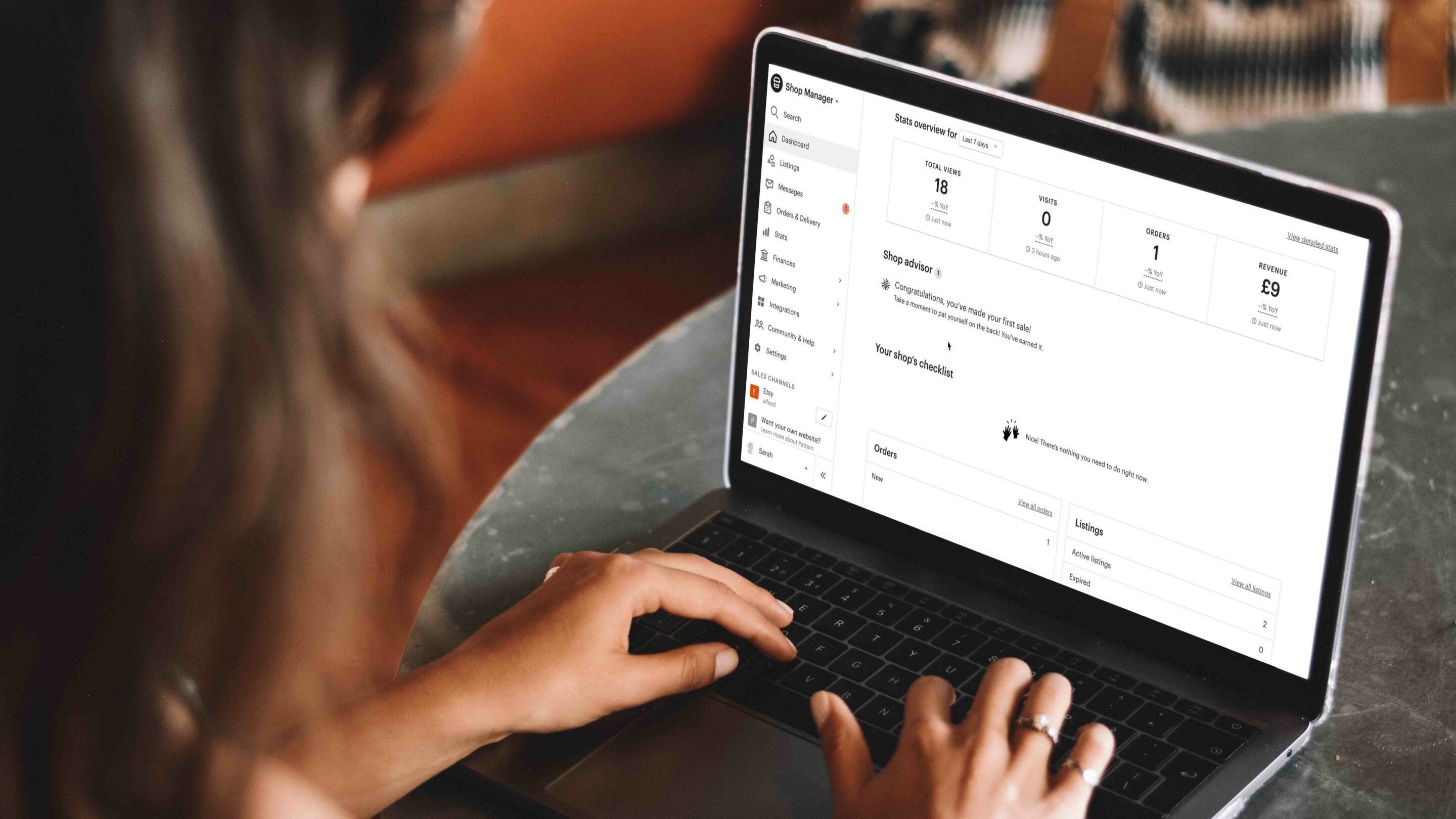 etsy dashboard on laptop etsy dashboard on laptop screen