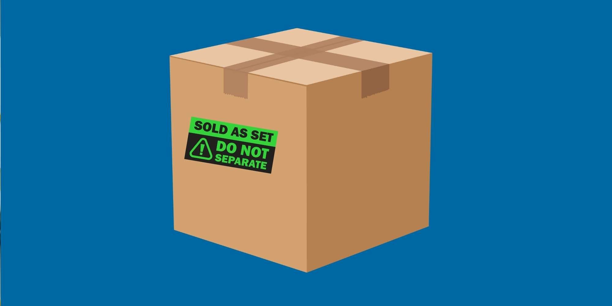 sold as a set label on a FBA package