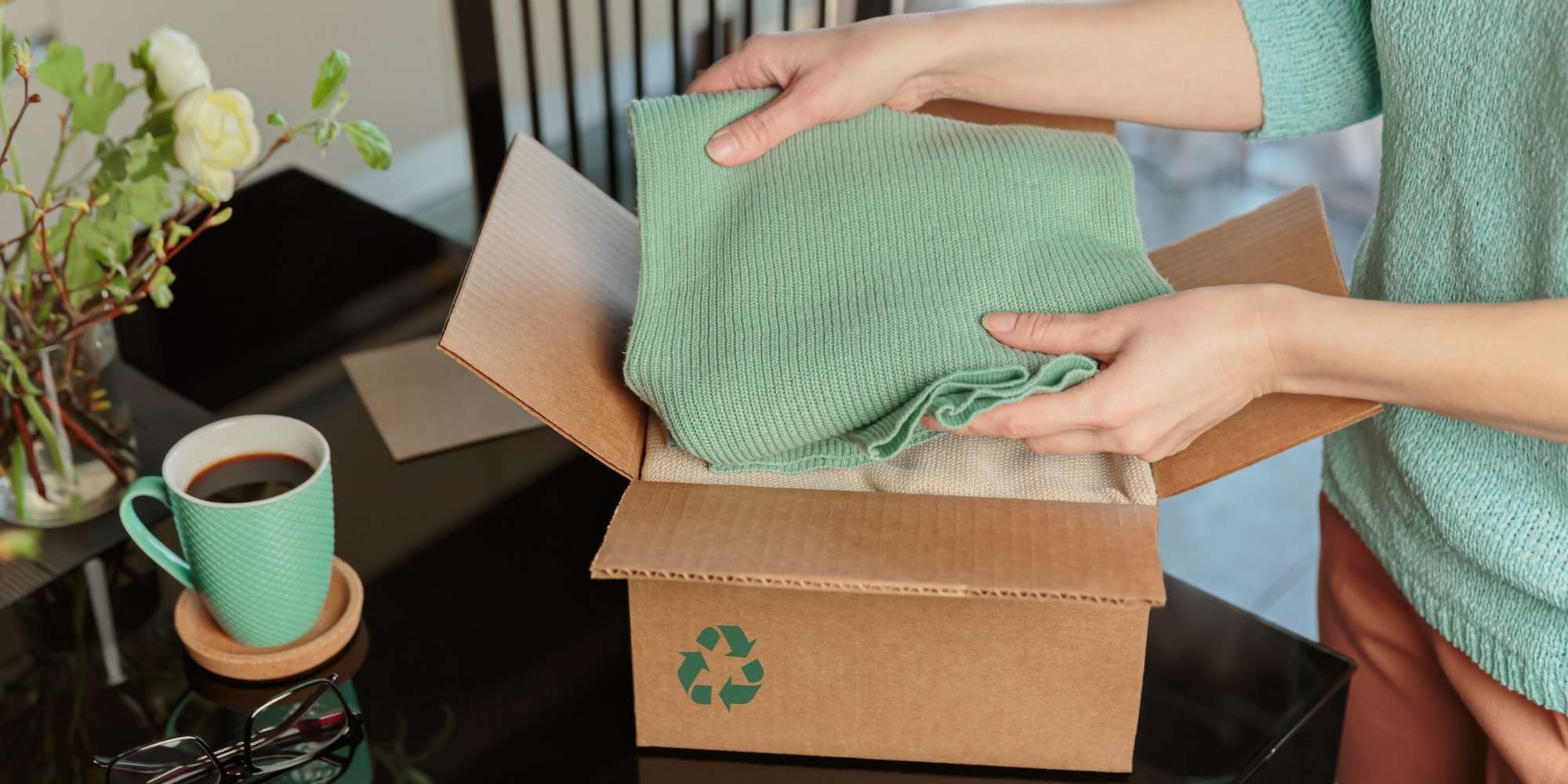 Warehouse worker picking items for e-commerce orders.
